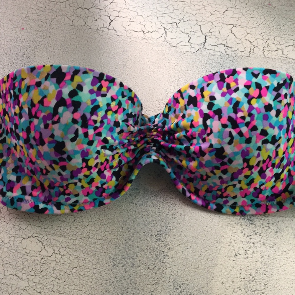 Multicolored Strapless Bikini Top - image 2